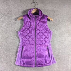 Lululemon Goose Down For A Run Vest Size 8 Purple Full Zip Pockets Puffer